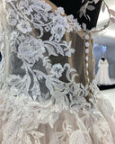 A-line Sweetheart Embroidery Lace Wedding Dress Romantic Bridal Dresses RYU026|Selinadress