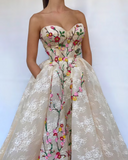 A Line Sweetheart Floral Princess Formal Dress Embroidered Prom Dress #QWE040|Selinadress