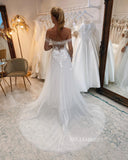 A-line Sweetheart Romantic Wedding Dresses Applique Bidal Dresses JKP018|Selinadress