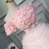 A-line Tulle Cute Strapless Short Homecoming Dress Pink Summer Outfits THL001|Selinadress