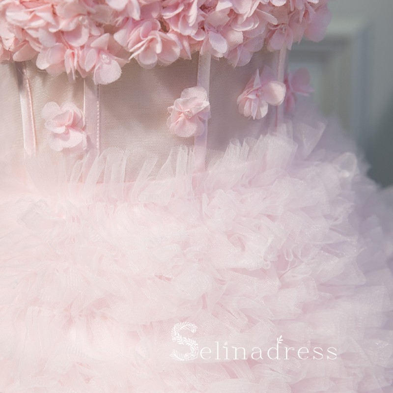 A-line Tulle Cute Strapless Short Homecoming Dress Pink Summer Outfits SELINADRESS A-line Tulle Cute Strapless Short Homecoming Dress Pink Summer Outfits SELINADRESS