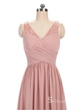 A-line V neck Lace Bridesmaid Dress Cheap Bridesmaid Dresses BRD022|Selinadress