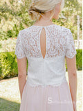 A-line V neck Lace Bridesmaid Dress Cheap Pink Bridesmaid Dresses BRD013|Selinadress