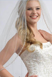 Chic Tulle With Beading Applique Wedding Veils V10