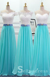 Affordable Jade Green Cheap Bridesmaid Dresses Pearl Sash Long Backless Wedding Party Dresses BRK004|Selinadress