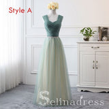 Affordable Green Sage Bridesmaid Dresses Cheap Princess Rhinestone Sash Wedding Party Dresses BRK013|Selinadress