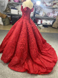 Ball Gown Off-the-shoulder Applique Long Prom Dress Unique Evening Gowns MLH0449
