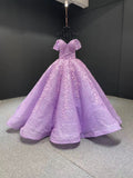 Ball Gown Off-the-shoulder Applique Long Prom Dress Unique Evening Gowns MLH0449