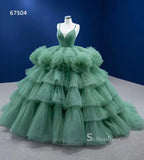 Ball Gown Spaghetti Straps Green Long Formal Dresses Wedding Dress Quinceanera Dresses RSM67504