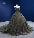 Ball Gown Spaghetti Straps Green Long Formal Dresses Wedding Dress Quinceanera Dresses RSM67516|Selinadress