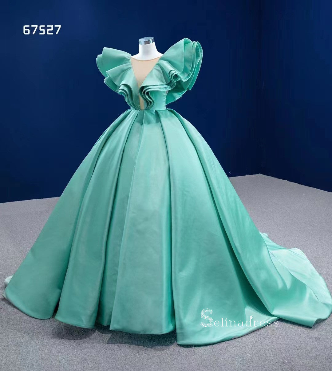 Ball Gown Turquoise Blue Quince Dresses Satin Wedding Dress Sweet 16 D SELINADRESS Ball Gown Turquoise Blue Quince Dresses Satin Wedding Dress Sweet 16 D SELINADRESS
