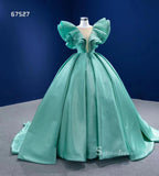 Ball Gown Turquoise Blue Quince Dresses Satin Wedding Dress Sweet 16 Dress RSM67527|Selinadress