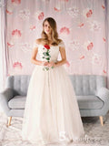 Beautiful Off-the-shoulder Wedding Dresses Floor-length Cheap Tulle Bridal Gown SEW026|Selinadress