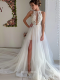 Cathedral Train A-line Wedding Dresses Rustic Tulle Wedding Dress KPY065|Selinadress