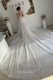 Cathedral Train A-line Wedding Dresses Rustic Tulle Wedding Dress KPY065|Selinadress