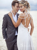 Chic A-line Beach Wedding Dresses With Beading Bridal Gowns CBD415|Selinadress