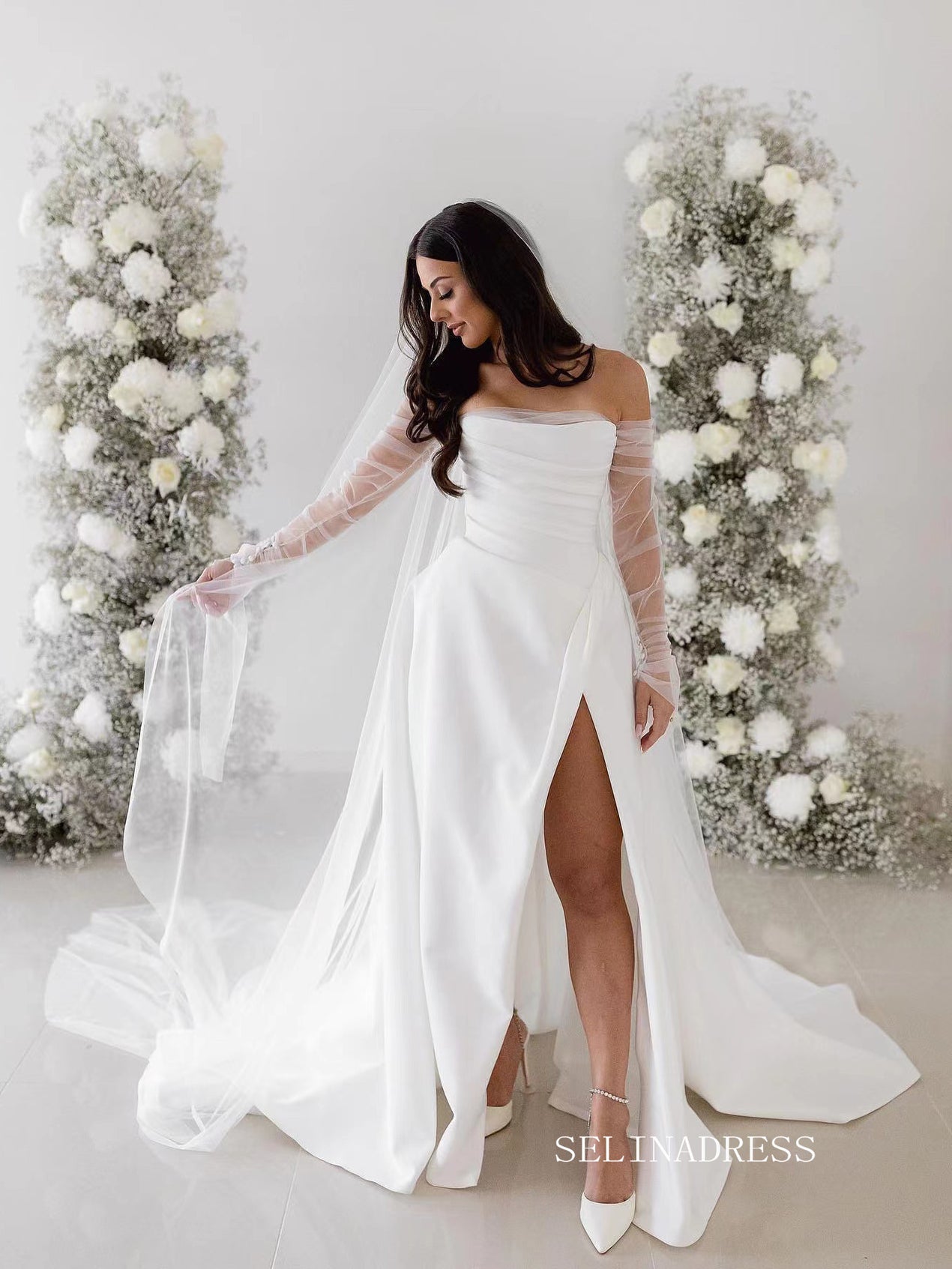 Satin Wedding Dresses tagged "STYLES_A Line" SELINADRESS Satin Wedding Dresses tagged "STYLES_A Line" SELINADRESS