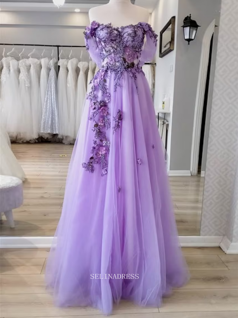 Purple Cute Spring Formal Dresses Purple Tulle Long A-Line Prom Dress, Beautiful Spaghetti Strap Formal Purple Cute Spring Formal Dresses Purple Tulle Long A-Line Prom Dress, Beautiful Spaghetti Strap Formal