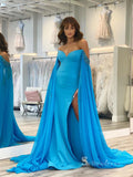 Chic A-line Off-the-shoulder Chiffon Long Prom Dresses Cheap Evening Dresses MLK04884|Selinadress
