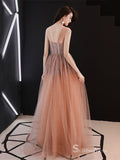 Chic A-line Off-the-shoulder Long Prom Dresses Sparkly Tulle Formal Gowns CBD214|Selinadress