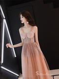 Chic A-line Off-the-shoulder Long Prom Dresses Sparkly Tulle Formal Gowns CBD214|Selinadress