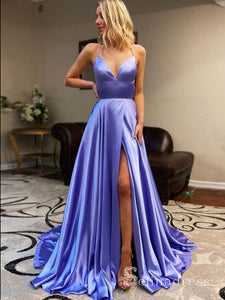 Chic A-line Spaghetti Straps Lavender Long Prom Dresses Cheap Evening Dress CBD285|Selinadress
