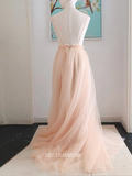 Chic A-line Spaghetti Straps Long Prom Dresses Applique Evening Dress OSTY040