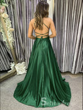 Chic A-line Spaghetti Straps Long Prom Dresses Cheap Evening Dress CBD228|Selinadress