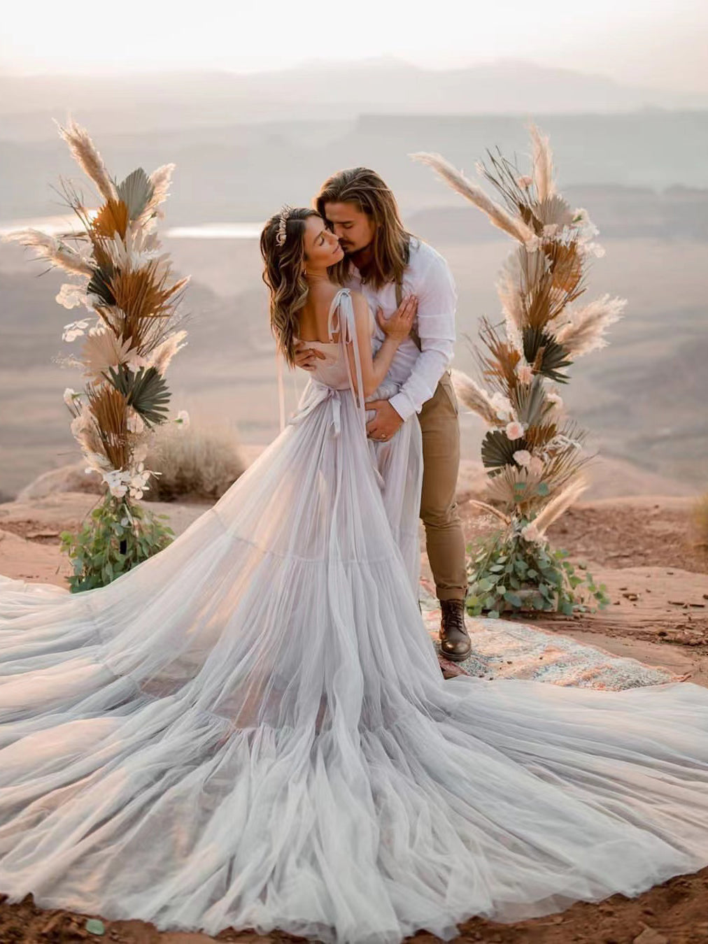 boho affordable wedding dress Emie Fitted | Bold Earthy Romance cut lace appliqus delicately adorn the romantic v Chic A-line Spaghetti Straps Sleeveless