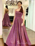 Chic A-line Spaghetti Straps Sparkly Prom Dresses Cheap Evening Dress CBD212|Selinadress
