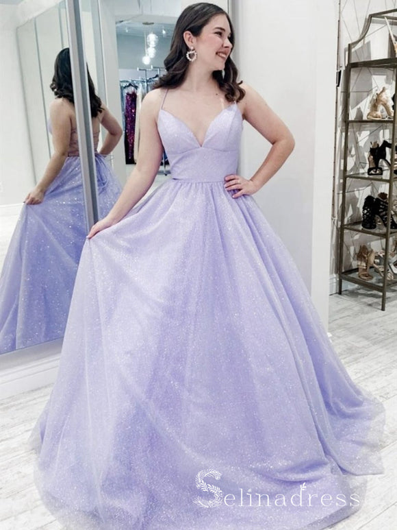 Sweetheart Neck Layered Purple Tulle Long Prom Dresses， Lavender Forma –  morievent