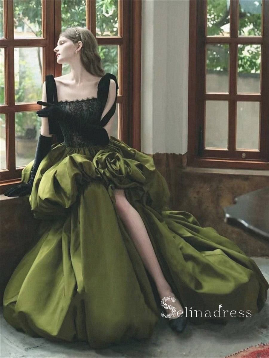 fashion square prom dresses Simple Satin Spaghetti Straps Pleated Square Neck Prom Dress PSK635 US16 / Pink