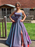 Chic A-line Strapless Cheap Prom Dresses Sparkly Long Evening Dress CBD051