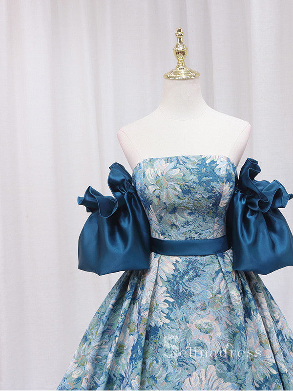 Chic A-line Strapless Monet Oil Painting Vintage Prom Dresses Cheap Lo SELINADRESS Chic A-line Strapless Monet Oil Painting Vintage Prom Dresses Cheap Lo SELINADRESS