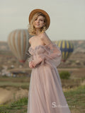 Chic A-line Straps Dusty Pink Long Prom Dress Elegant Evening Dresses MHL173|Selinadress
