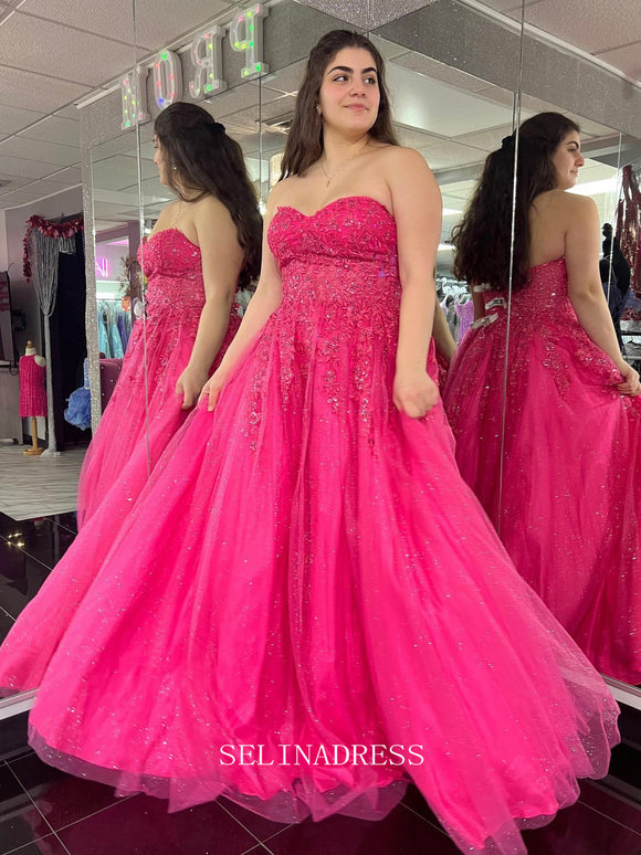 Chic A-line Sweetheart Elegant Long Prom Dress Lace Cheap Formal Gown Evening Dress #LOP213|Selinadress