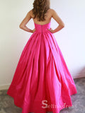Chic A-line Sweetheart Fuchsia Prom Dresses Satin Prom Dress Evening Dress CBD218|Selinadress