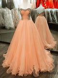 Chic A-line Sweetheart Pink Long Prom Dresses Beaded Evening Dress CBD030