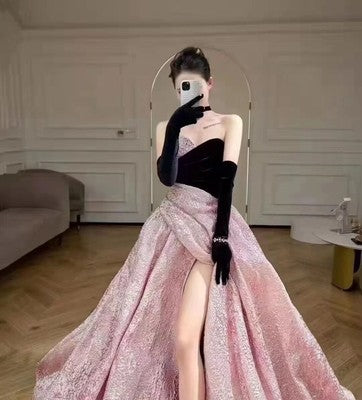 Chic A-line Sweetheart Pink Long Prom Dresses Unique Cheap Evening Dre SELINADRESS Chic A-line Sweetheart Pink Long Prom Dresses Unique Cheap Evening Dre SELINADRESS