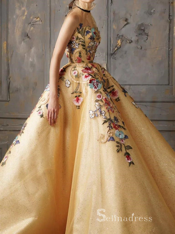Pandora silver and gold ballgown prom dress – Deja Elite Boutique