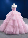 Chic Ball Gown luxury Princess Long Prom Dress Sweetheart Pink Long Evening Gowns MLSD005|Selinadress