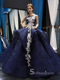 chic-ball-gown-scoop-luxury-prom-dress-applique-lace-royal-blue-prom-dresses-evening-gowns-mlh0452|Selinadress