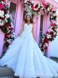 Chic Ball Gown Sweetheart White Lace Prom Dresses Wedding Dresses MLH2004|Selinadress