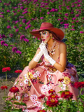 Chic Beautiful A-line Spaghetti Straps Long Prom Dresses Pink Flower Evening Dresses jkw234|Selinadress