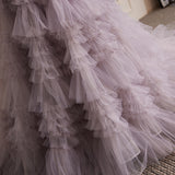 Chic Beautiful Strapless Ruffles Ball Gown Elegant Princess Dress Layered Evening Dress #LOP287|Selinadress