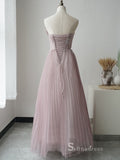 Chic Luxury A-line Strapless Long Prom Dresses Beautiful Evening Dresses MLH0482|Selinadress