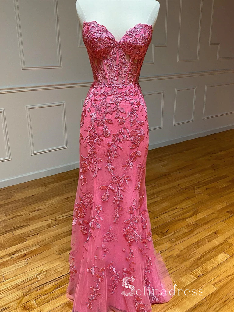 watermelon mermaid prom dress Sexy Off-the-Shoulder Satin Mermaid Prom Dress with Detachable Tail