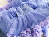 Chic Off The Shoulder Lavender High Low Tulle Long Prom Dresses Vintage Quincess Dresses Evening Dress OSTY025