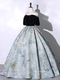 Chic Off-the-shoulder Prom Dress Floral Ball Gown Elegant Formal Dress #QWE053|Selinadress
