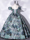 Chic Puff Sleeve Ball Gown Prom Dress Morandi Elegant Formal Dress #QWE052|Selinadress、